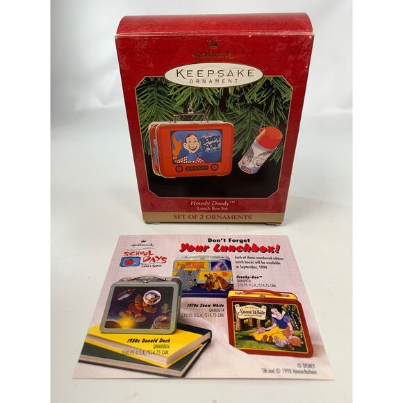 Hallmark HOWDY DOODY Lunch Box Keepsake Ornament 2pc. Set 1999 - Picture 9 of 9